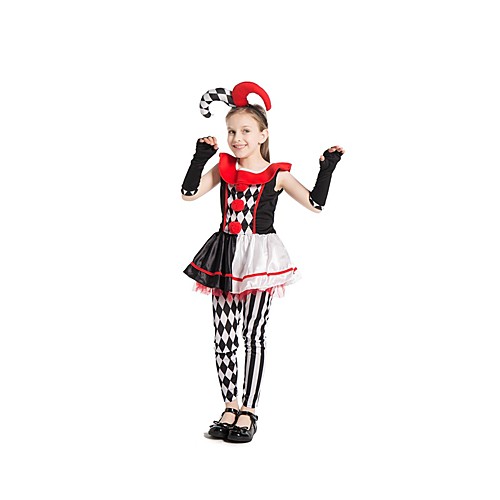 

Burlesque Clown Movie / TV Theme Costumes Cosplay Costume Kid's Girls' Halloween Halloween Festival Halloween Festival / Holiday Polyester RedBlack Easy Carnival Costumes Print / Skirt / Pants