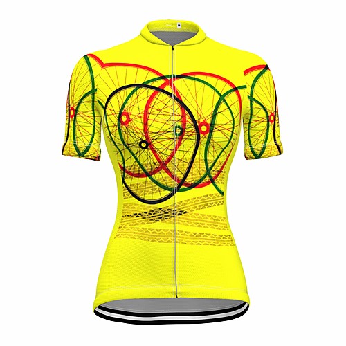 

21Grams Women's Short Sleeve Cycling Jersey Summer Spandex Yellow Bike Top Mountain Bike MTB Road Bike Cycling Quick Dry Moisture Wicking Sports Clothing Apparel / Stretchy / Athleisure