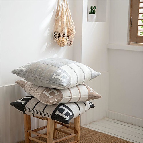 

Pillowcase Cushion Cover Letter Elasticity Knitting Comfortable Home Office Living Room Bedroom Sofa Cushion Cover