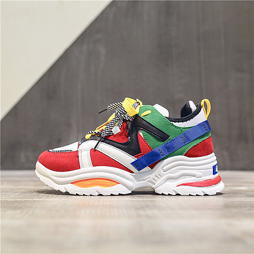 

Women's Trainers Athletic Shoes Flat Heel Round Toe Booties Ankle Boots Daily Work Leather Mesh Camouflage Rainbow Black