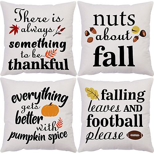 

Autumn Thanksgiving Double Side Cushion Cover 4PC Soft Decorative Square Throw Pillow Cover Cushion Case Pillowcase for Bedroom Livingroom Superior Quality Machine Washable Outdoor Indoor Cushion for Sofa Couch Bed Chair Pumpkin Harvest