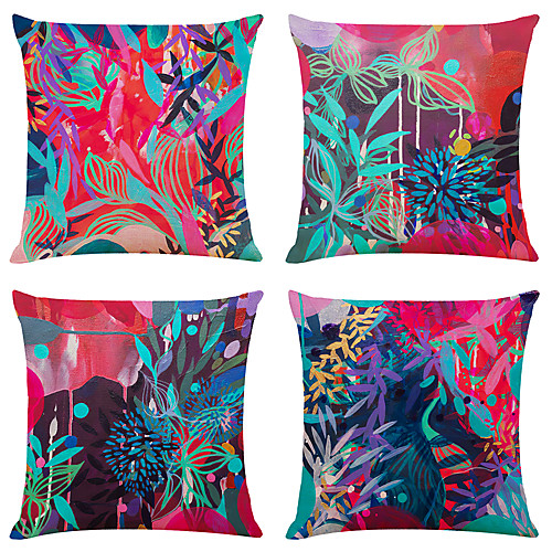 

Arty Double Side Cushion Cover 4PC Soft Decorative Square Throw Pillow Cover Cushion Case Pillowcase for Bedroom Livingroom Superior Quality Machine Washable Outdoor Indoor Cushion for Sofa Couch Bed Chair