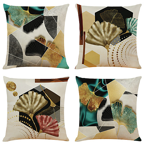 

Gingko Double Side Cushion Cover 4PC Soft Decorative Square Throw Pillow Cover Cushion Case Pillowcase for Bedroom Livingroom Superior Quality Machine Washable Outdoor Indoor Cushion for Sofa Couch Bed Chair