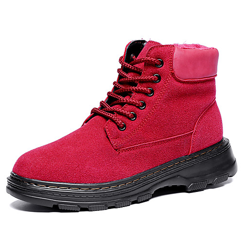 

Women's Boots Round Toe PU Red Green Black