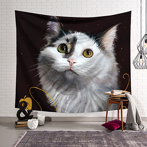 

Animal Cat Wall Tapestry Art Decor Blanket Curtain Hanging Home Bedroom Living Room Decoration Polyester