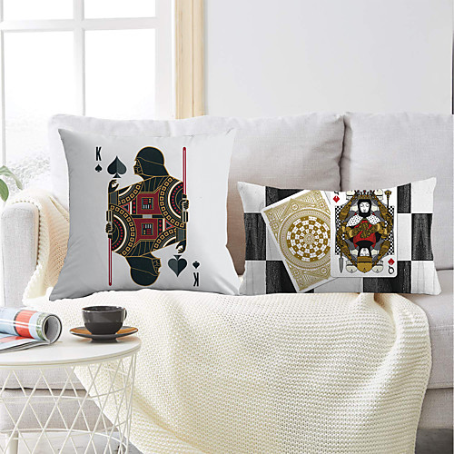 

Poker Card Double Side Cushion Cover 2PC Soft Decorative Square Throw Pillow Cover Cushion Case Pillowcase for Bedroom Livingroom Superior Quality Machine Washable Outdoor Indoor Cushion for Sofa Couch Bed Chair