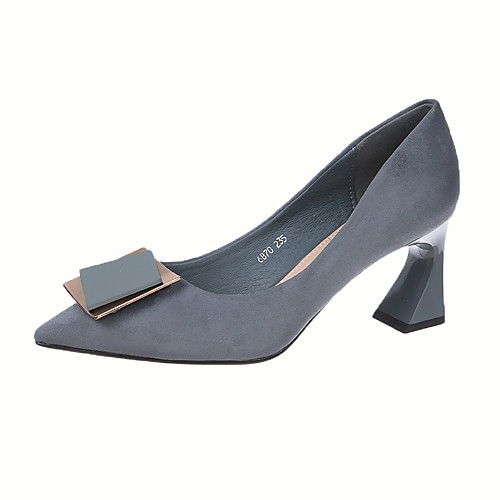 

Women's Heels High Heel Round Toe Booties Ankle Boots Daily Work Suede Buckle Solid Colored Blue Black Beige