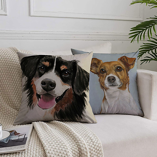 

Animal Double Side Cushion Cover 2PC Soft Decorative Square Throw Pillow Cover Cushion Case Pillowcase for Bedroom Livingroom Superior Quality Machine Washable Outdoor Indoor Cushion for Sofa Couch Bed Chair Dog