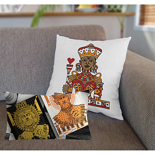 

Poker Card Double Side Cushion Cover 2PC Soft Decorative Square Throw Pillow Cover Cushion Case Pillowcase for Bedroom Livingroom Superior Quality Machine Washable Outdoor Indoor Cushion for Sofa Couch Bed Chair