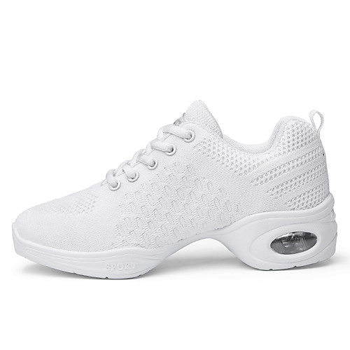 

Women's Dance Sneakers Sneaker Thick Heel Round Toe White Black Lace-up Adults' / Performance / Practice
