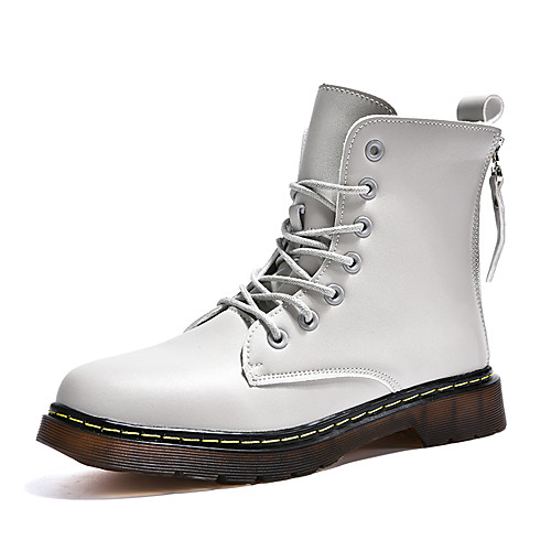 

Women's Boots Round Toe PU Gray Black