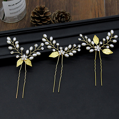 

Romantic Cute Alloy Hair Combs / Flowers / Headdress with Imitation Pearl / Flower / Crystals / Rhinestones 1 PC Wedding / Special Occasion Headpiece