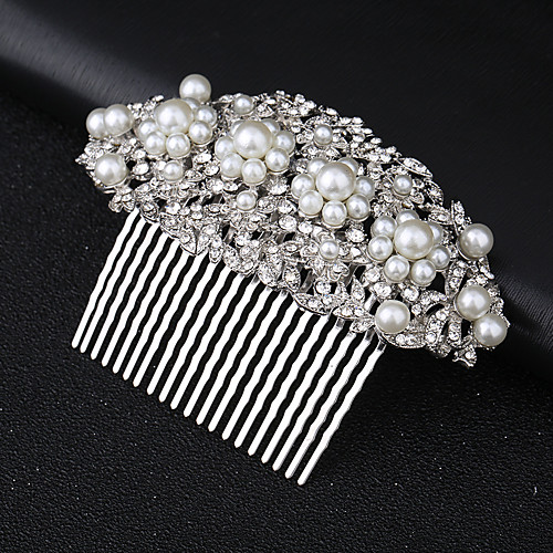 

Romantic Cute Alloy Hair Combs / Flowers / Headdress with Imitation Pearl / Flower / Crystals / Rhinestones 1 PC Wedding / Special Occasion Headpiece