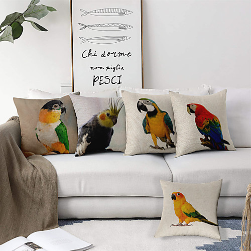 

Animal Double Side Cushion Cover 5PC Soft Decorative Square Throw Pillow Cover Cushion Case Pillowcase for Bedroom Livingroom Superior Quality Machine Washable Outdoor Indoor Cushion for Sofa Couch Bed Chair Bird