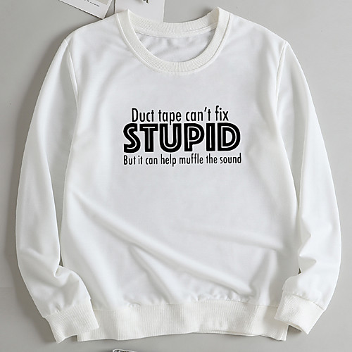 

Women's Pullover Sweatshirt Letter Print Casual Hot Stamping Casual Hoodies Sweatshirts Yellow Light Grey White