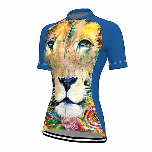 

21Grams Women's Short Sleeve Cycling Jersey Summer Spandex Blue Animal Bike Top Mountain Bike MTB Road Bike Cycling Quick Dry Moisture Wicking Sports Clothing Apparel / Stretchy / Athleisure