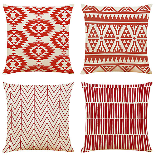 

Geometric Double Side Cushion Cover 4PC Soft Decorative Square Throw Pillow Cover Cushion Case Pillowcase for Bedroom Livingroom Superior Quality Machine Washable Outdoor Indoor Cushion for Sofa Couch Bed Chair