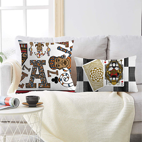

Poker Card Double Side Cushion Cover 2PC Soft Decorative Square Throw Pillow Cover Cushion Case Pillowcase for Bedroom Livingroom Superior Quality Machine Washable Outdoor Indoor Cushion for Sofa Couch Bed Chair