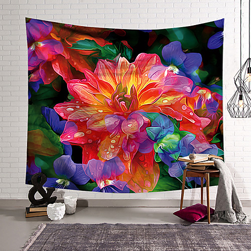 

Flower Portrait Wall Tapestry Art Decor Blanket Curtain Hanging Home Bedroom Living Room Decoration Polyester