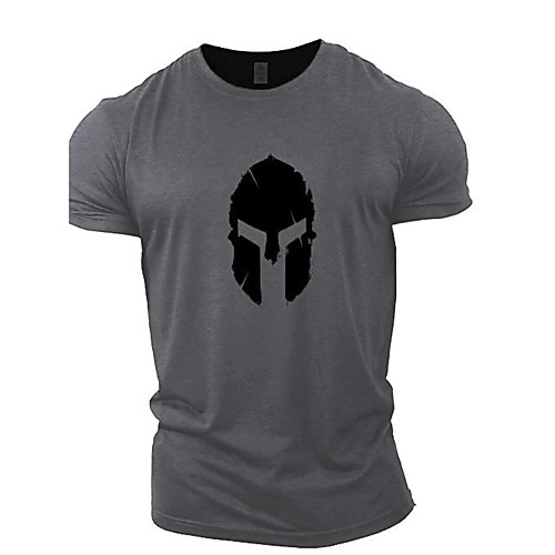 

Men's Tee T shirt Hot Stamping Graphic Plus Size Short Sleeve Gym Tops Cotton Casual Vintage Classic Round Neck Navy Black on white Black on gray
