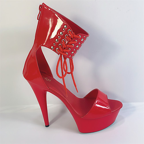 

Women's Unisex Sandals Pumps Round Toe Closed Toe Daily Beach PU Solid Colored Red
