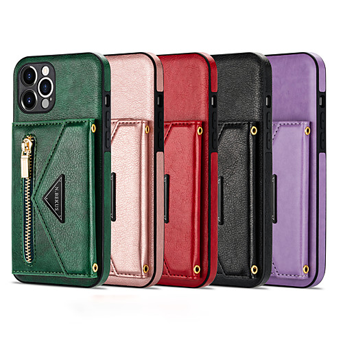 

Phone Case For Apple Back Cover iPhone 12 Pro Max 11 SE 2020 X XR XS Max 8 7 6 Wallet Card Holder Shockproof Solid Colored PU Leather