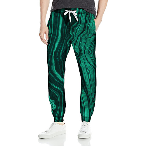 

Men's Stylish Casual Outdoor Sports Casual Daily Pants Sweatpants Pants Graphic Prints Full Length Drawstring Print Green