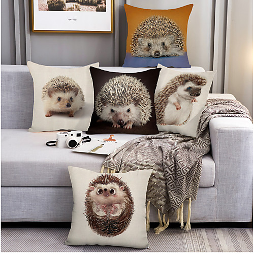 

Animal Hedgehog Double Side Cushion Cover 5PC Soft Decorative Square Throw Pillow Cover Cushion Case Pillowcase for Bedroom Livingroom Superior Quality Machine Washable Outdoor Indoor Cushion for Sofa Couch Bed Chair