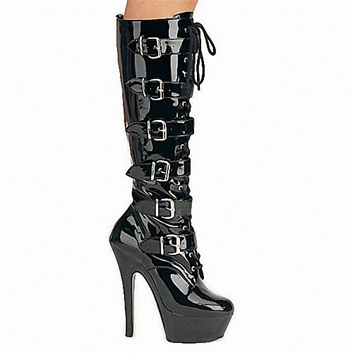 

Women's Boots Pumps Round Toe Closed Toe Crotch High Boots Daily Beach PU Solid Colored Black / Over The Knee Boots
