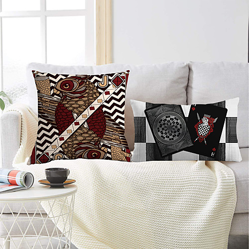 

Poker Card Double Side Cushion Cover 2PC Soft Decorative Square Throw Pillow Cover Cushion Case Pillowcase for Bedroom Livingroom Superior Quality Machine Washable Outdoor Indoor Cushion for Sofa Couch Bed Chair