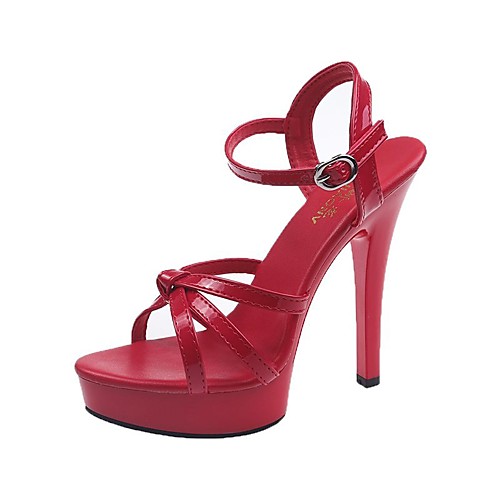 

Women's Sandals High Heel Round Toe Booties Ankle Boots Daily Work PU Solid Colored Yellow Red White