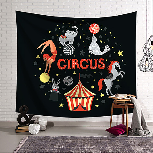 

Circus Animals Wall Tapestry Art Decor Blanket Curtain Hanging Home Bedroom Living Room Decoration Polyester