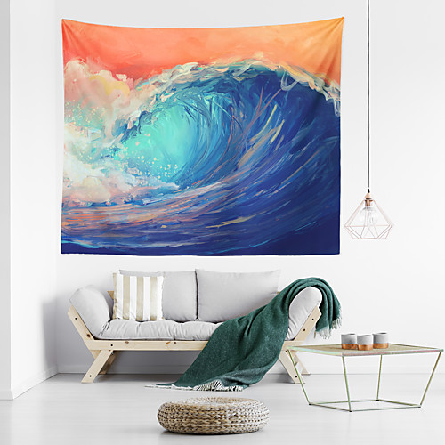 

Landscape Wave Wall Tapestry Art Decor Blanket Curtain Hanging Home Bedroom Living Room Decoration Polyester