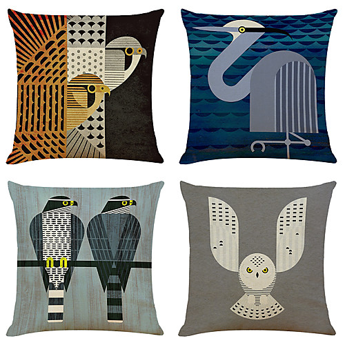 

Art Bird Double Side Cushion Cover 4PC Soft Decorative Square Throw Pillow Cover Cushion Case Pillowcase for Bedroom Livingroom Superior Quality Machine Washable Outdoor Indoor Cushion for Sofa Couch Bed Chair
