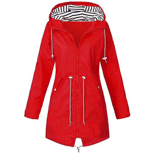 

Women's Hoodie Jacket Waterproof Hiking Jacket Raincoat Rain Jacket Outdoor Thermal Warm Windproof Lightweight Breathable Windbreaker Coat Top Camping Hiking Fishing Casual Blue Yellow Black Red Navy