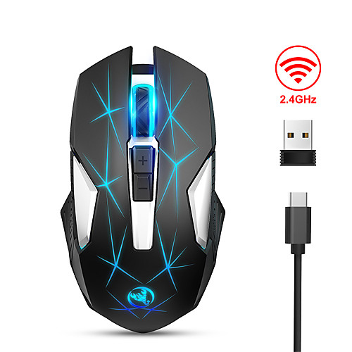 

HXSJ T300 Wireless 2.4G Optical Gaming Mouse / Rechargeable Mouse Led Breathing Light 2400 dpi 3 Adjustable DPI Levels 7 pcs Keys
