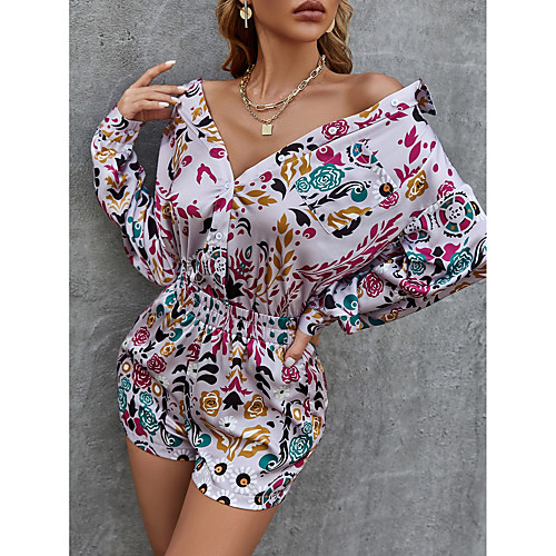 

Women's Streetwear Floral Holiday Vacation Two Piece Set Blouse Shorts Sets Shorts Print Tops
