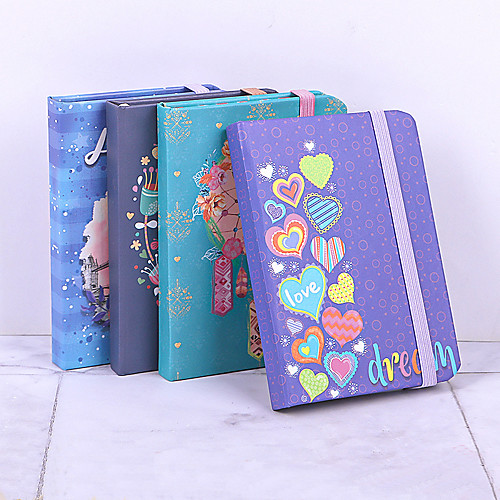 

4 pcs Notebook Ruled A7 2.9×4.1 Inch Retro Aesthetic Paper Hardcover Portable 80 Pages Notebook for Office Business Student