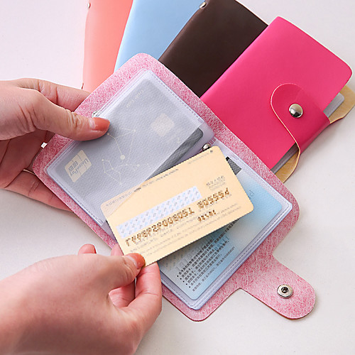 

Function 24 Bits Card Case Business Card Holder Men Women Credit Passport Card Bag ID Passport Card Wallet