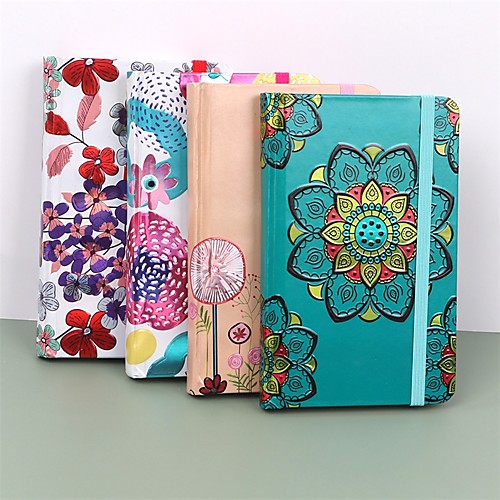 

4 pcs Notebook Ruled A5 5.8×8.3 Inch A6 4.1×5.8 Inch Retro Aesthetic Paper Hardcover Portable 96 Pages Notebook for Office Business Student