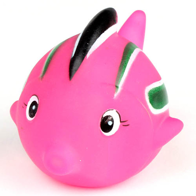 Multi-Colored Rubber Tropical Fish Squeeze Squeak Toys for Kids (6-Pack