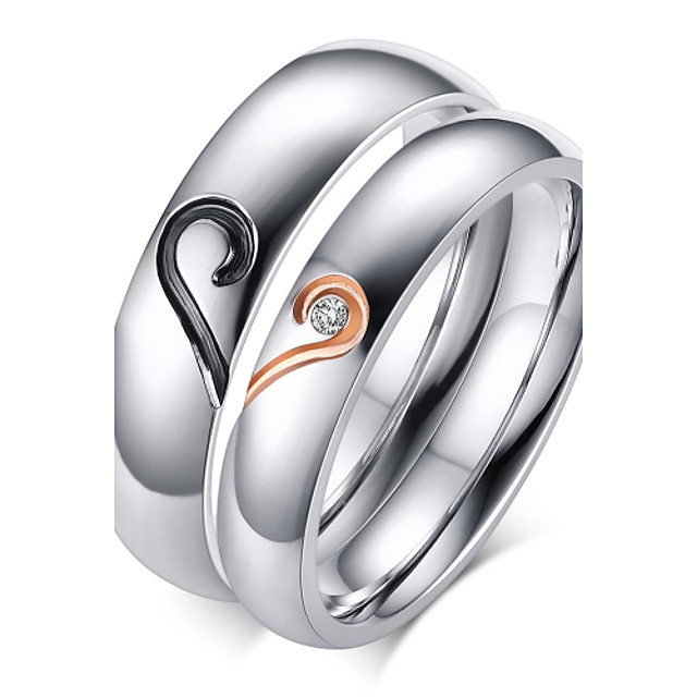 Couple Rings Cubic Zirconia Silver 