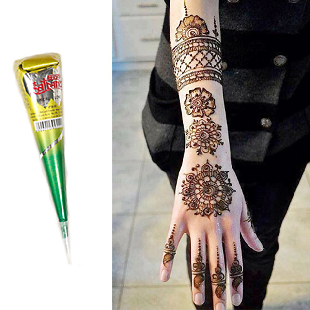 1 Pcs Henna Kegel Temporary Tattoos Non Toxic Grosse Grosse Stamm Korperkunst Gesicht Hande Arm 4886339 2021 3 35