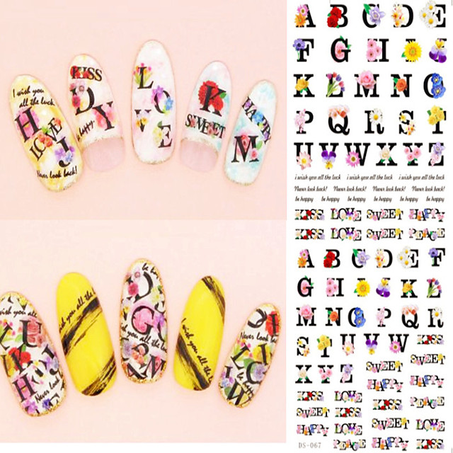 21年 Ds067のネイルデザイン水転送爪アートステッカー原宿の手紙ネイルステッカー透かしの爪のデカールをラップ コレクション 2 51
