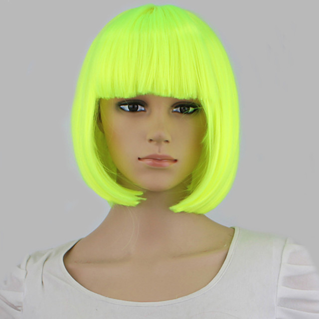 Korotkie Fluorescentnyj Zelenyj Parik Parik Naturelle Sinteticheskie Zhenshiny Milo Bahroma Pryamoj Bob Parik Kosplej Termostojkij Volos 5227401 2020 19 52