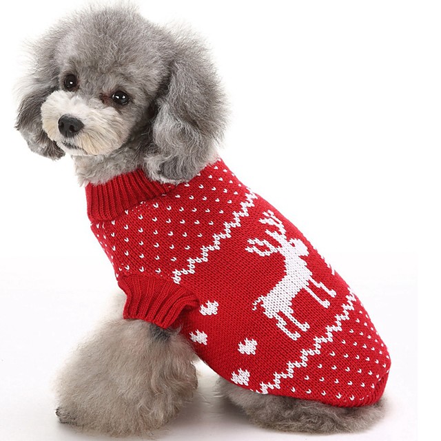 Katze Hund Pullover Welpenkleidung Rentier warm halten Weihnachten