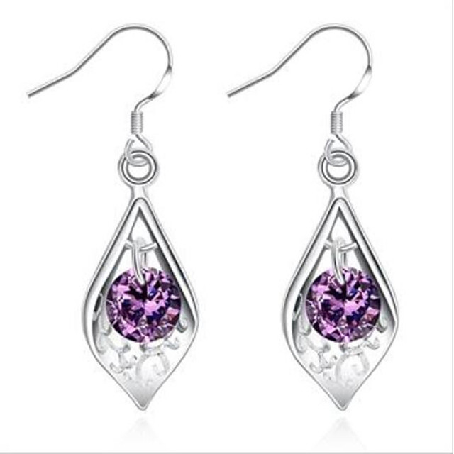 Pendientes cortos Aretes Mujer Zirconia Cúbica Forma de Hoja