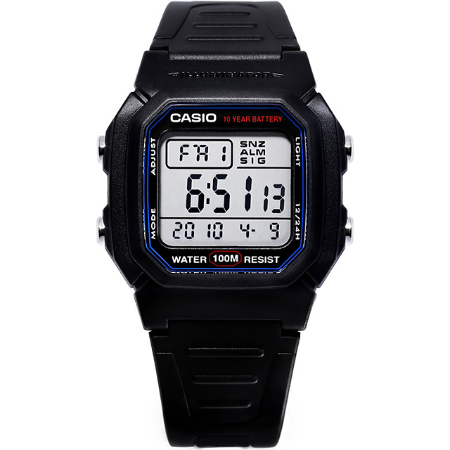 Casio Male Students Watch With Ten Years Electronic Lighting Korean Version Fashion Watch With Black Belt W 800h 1a 21 48 29