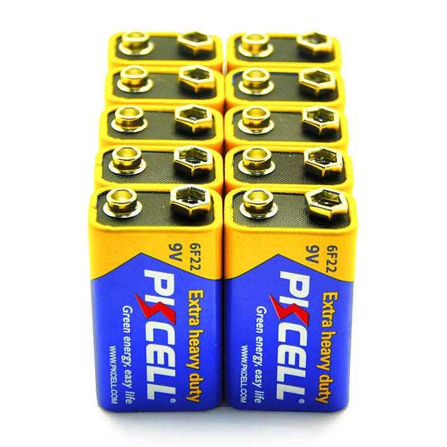 Pkcell 6f22 9v Carbon Zinc Battery 10 Pack Extra Heavy Duty 5631628 2021 9 99