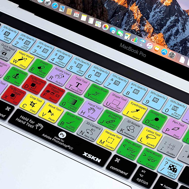 Xskn Photoshop Cc Shortcut Silicone Keyboard Skin And Touchbar Protector For 16 New Macbook Pro 13 3 15 4 With Touch Bar Retina Us Eu Layout 15 74